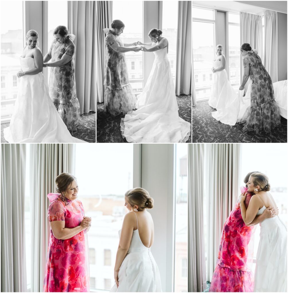Downtown Montgomery Alabama wedding day at Renaissance Hotel by the Alabama river